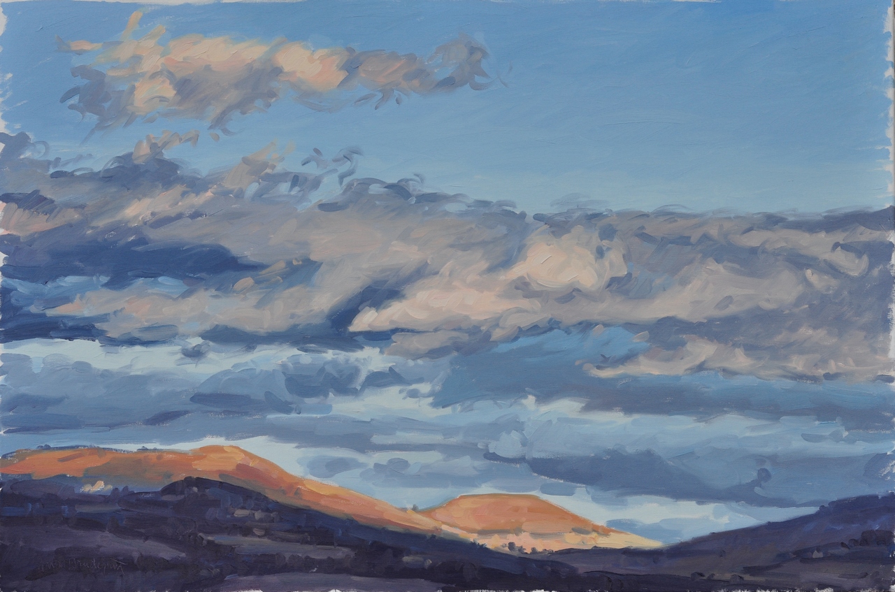 trois mars, Le Mont Gerbizon, huile sur toile,80x120cm, 2014