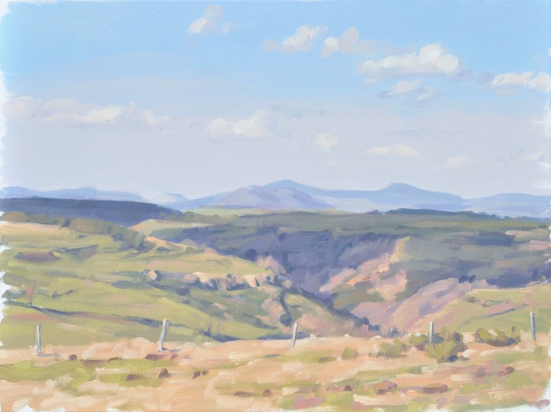 onze avril, Massif du Mézenc,vallée de l'Aubépin, huile sur toile, 60X80cm, 2015