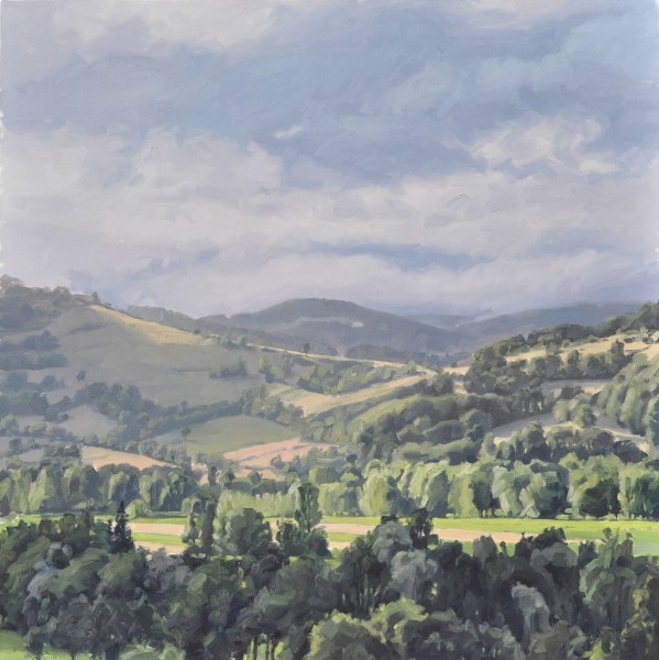 Treize juillet, vallée de la Loire, après l'orage, huile sur toile, 120 x120 cm, 2017