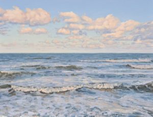 Soleil du matin sur la mer, huile sur toile, 114x162cm, 2019, collection privée UK