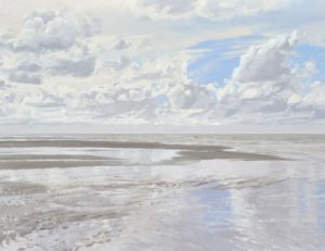 Reflets en Baie de Somme, huile sur toile, 89 x 130 cm, 2020, collection privée DE