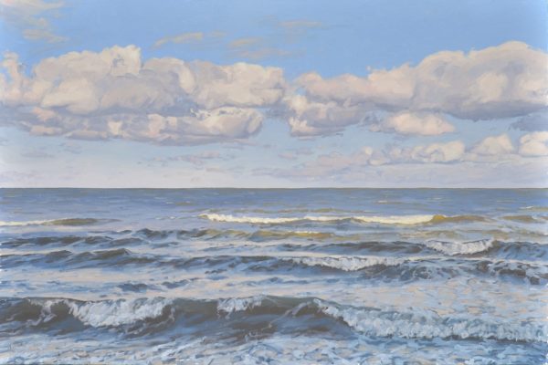 Soleil du matin sur la mer, huile sur toile, 108 x 162 cm, 2020