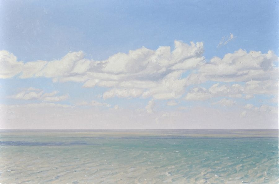 Nuages légers sur la mer, huile sur toile, 108 x 162 cm, 2020