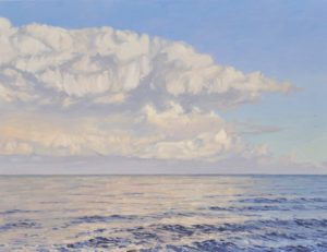 Nuage sur la mer au matin, huile sur toile, 89 x 130 cm, 2020, collection privée UK