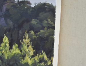 Vingt et un août, la Loire, lumière du soir, huile sur toile, 60 x 92 cm, 2020