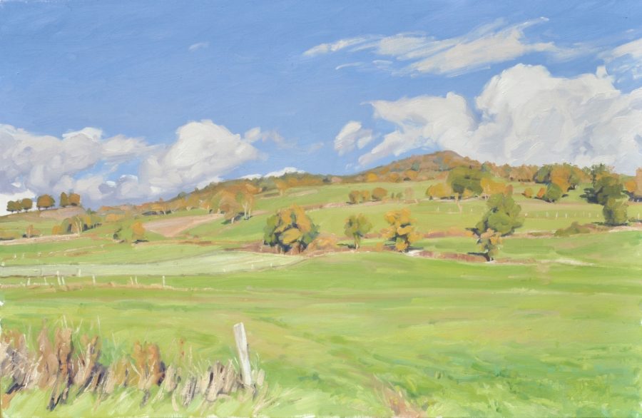 Vingt-six octobre, le mont Céneuil, huile sur toile, 60 x 92 cm, 2020