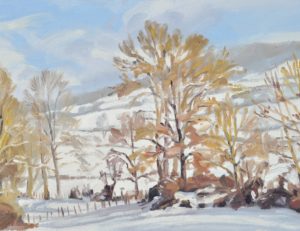 Vingt-sept janvier, neige à Saint Vincent, huile sur toile, 50 x70 cm, 2019
