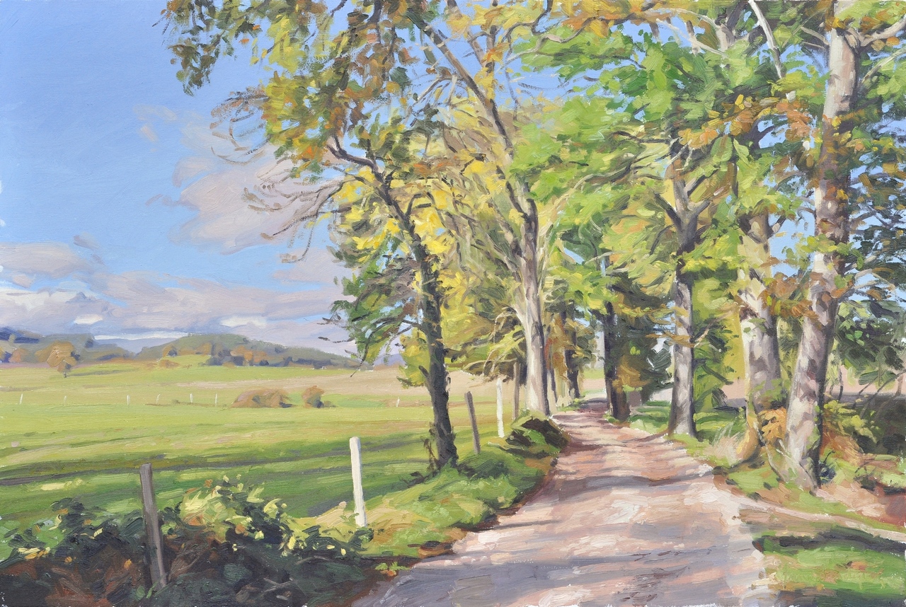 Vingt-quatre octobre, chemin à Saint Vincent, huile sur toile, 60 x 90 cm, 2020