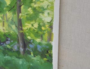 Rivière à l'ombre des bois, huile sur toile, 81 x 116,5 cm, 2021
