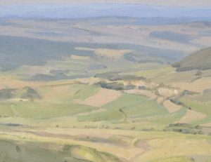 Ciel d'été, sommet du Mont Mézenc, huile sur toile, 120 x 120 cm, 2020