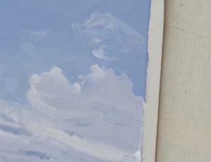 Plage à Plozévet, nuages d'été, huile sur toile, 108 x 162 cm, 2021
