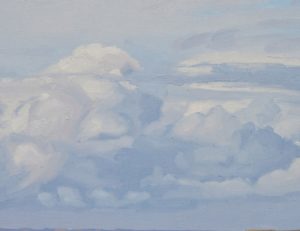 Nuage sur la mer, la Pointe du Van, huile sur toile, 89 x 130 cm, 2020