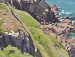 Falaises  à la pointe de Castelmeur, huile sur toile, 60 x 92 cm, 2020