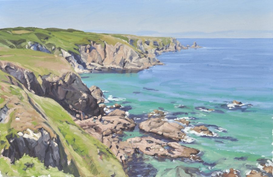 Falaises  à la pointe de Castelmeur, huile sur toile, 60 x 92 cm, 2020