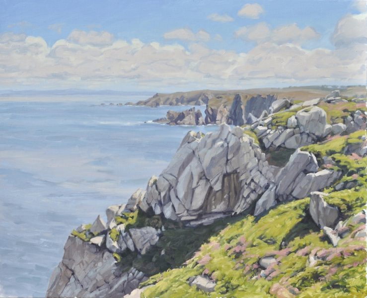 Falaises au Cap Sizun, huile sur toile, 81 x 100 cm, 2020