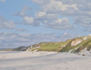 Plage de  Bretagne, Tréogat à marée basse, huile sur toile, 89 x 130 cm, 2020