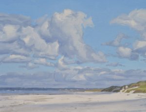 Plage de  Bretagne, Tréogat à marée basse, huile sur toile, 89 x 130 cm, 2020