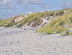 Plage de  Bretagne, Tréogat à marée basse, huile sur toile, 89 x 130 cm, 2020