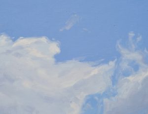 Nuages au-dessus des dunes, huile sur toile, 108 x 162 cm, 2021