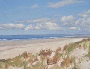 Du haut des dunes, Bretagne, huile sur toile, 60 x 92 cm, 2020