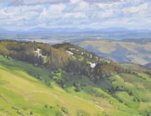 Quatorze juin, le Mont Mézenc, huile sur toile, 150 x 200 cm, 2020