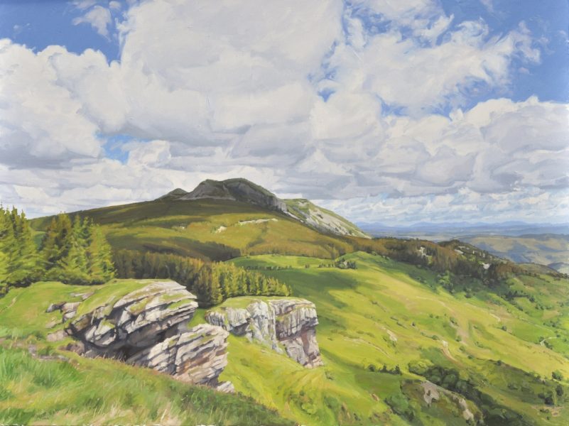 Quatorze juin, le Mont Mézenc, huile sur toile, 150 x 200 cm, 2020