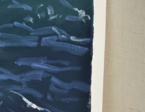 Rochers à la Pointe du Raz, huile sur toile, 133 x 200 cm, 2021