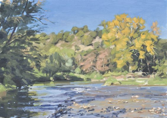 Quatorze octobre, la Loire à Cheyrac, huile sur toile, 46 x 65 cm, 2021