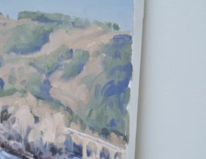 Seize janvier, givre sur les bords de la Loire, huile sur toile,  61 x 92 cm, 2022