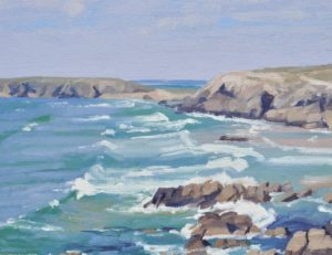 Côte sauvage de Quiberon, Port Bara, huile sur toile, 97 x 162 cm, 2022