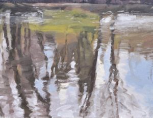 Treize mai, les rives de la Loire, huile sur toile, 89 x 130 cm, 2022