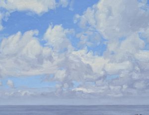 Côte sauvage au Croisic, plage à marée basse, huile sur toile, 108 x 162 cm, 2022