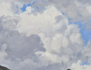 Huit septembre, ferme sur le Massif du Mézenc, huile sur toile, 89 x 130 cm