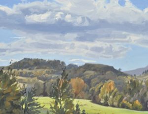 Seize octobre, bord de Loire, huile sur toile, 89 x 130 cm, 2022