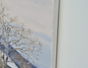 Onze décembre, chemin enneigé au Mézenc, huile sur toile, 50 x 73 cm, 2022
