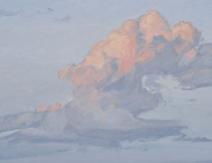Dix juillet, dernière lueur du soleil, huile sur toile, 50 x 73 cm, 2023