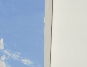 Cinq septembre, nuages, massif du Mézenc, huile sur toile, 89 x 130 cm, 2024