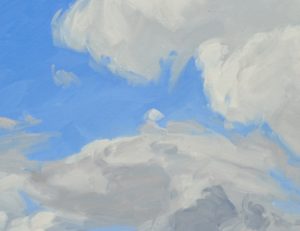 Nuages au-dessus du Mont Mézenc, huile sur toile, 97 x 130 cm, 2024