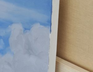 Vingt juin, nuages au-desus des monts, huile sur toile, 108 x 162 cm, 42.5 x 63.7 inch, 2024