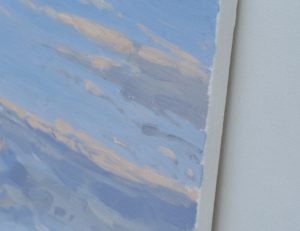 Premier février, coucher de soleil sur le suc de Jalore, huile sur toile, 41 x 60 cm, 2024