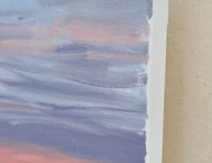 Vingt-six janvier, lever de soleil sur les monts, huile sur toile, 41 x 60 cm, 2024