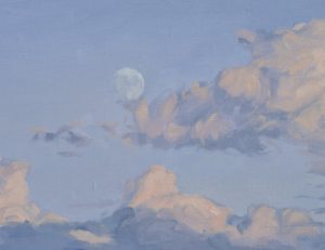 Dix-sept septembre, lever de lune, huile sur toile, 50 x 73 cm, 2023