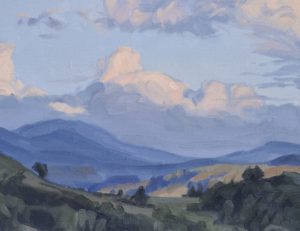 Dix-sept septembre, lever de lune, huile sur toile, 50 x 73 cm, 2023