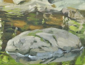 La Sumène, reflets, huile sur toile, 61 x 92 cm, 2024