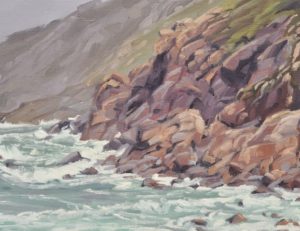 Côte de Galice, avant la pluie, huile sur toile, 50 x 73 cm, 2025