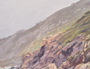 Côte de Galice, avant la pluie, huile sur toile, 50 x 73 cm, 2025