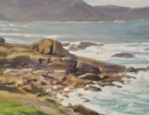 Côte de Galice, lumière du matin, huile sur toile, 50 x 73 cm, 2025