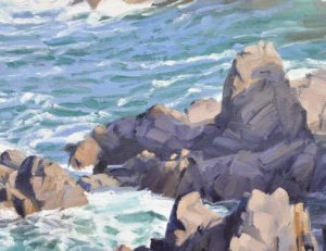 Bretagne, rochers, huile sur toile, 61 x 92 cm, 2025