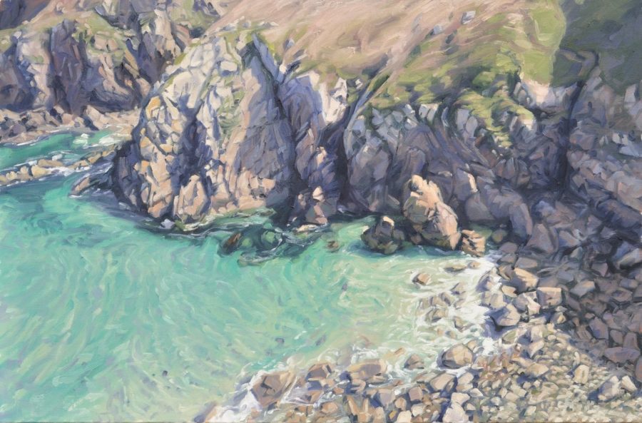 Cap Sizun, crique, huile sur toile, 61 x 92 cm, 2025