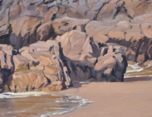 Bretagne, la vague, huile sur toile, 73 x 110 cm, 2025